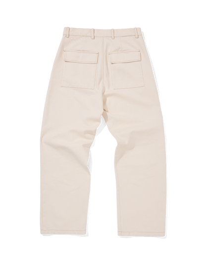 Organic Denim Wide Leg Jeans Ecru