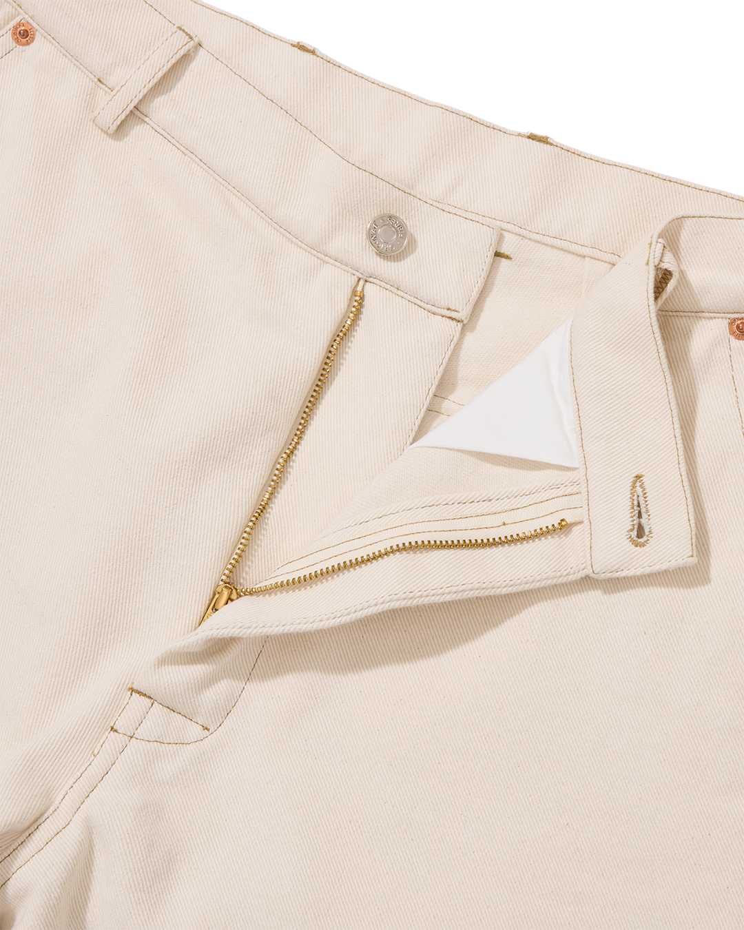 Organic Denim Wide Leg Jeans Ecru