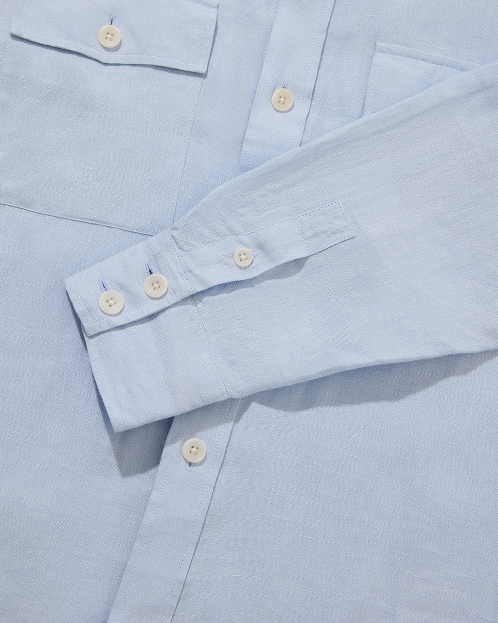 Linen Western Shirt Sky Blue