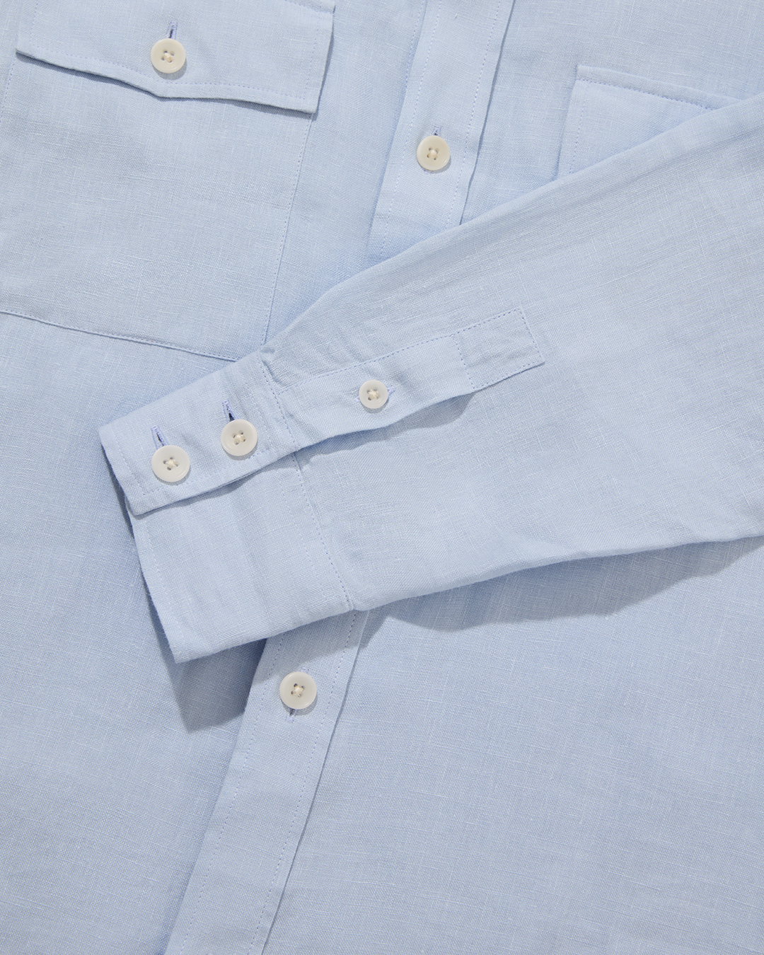 Linen Western Shirt Sky Blue