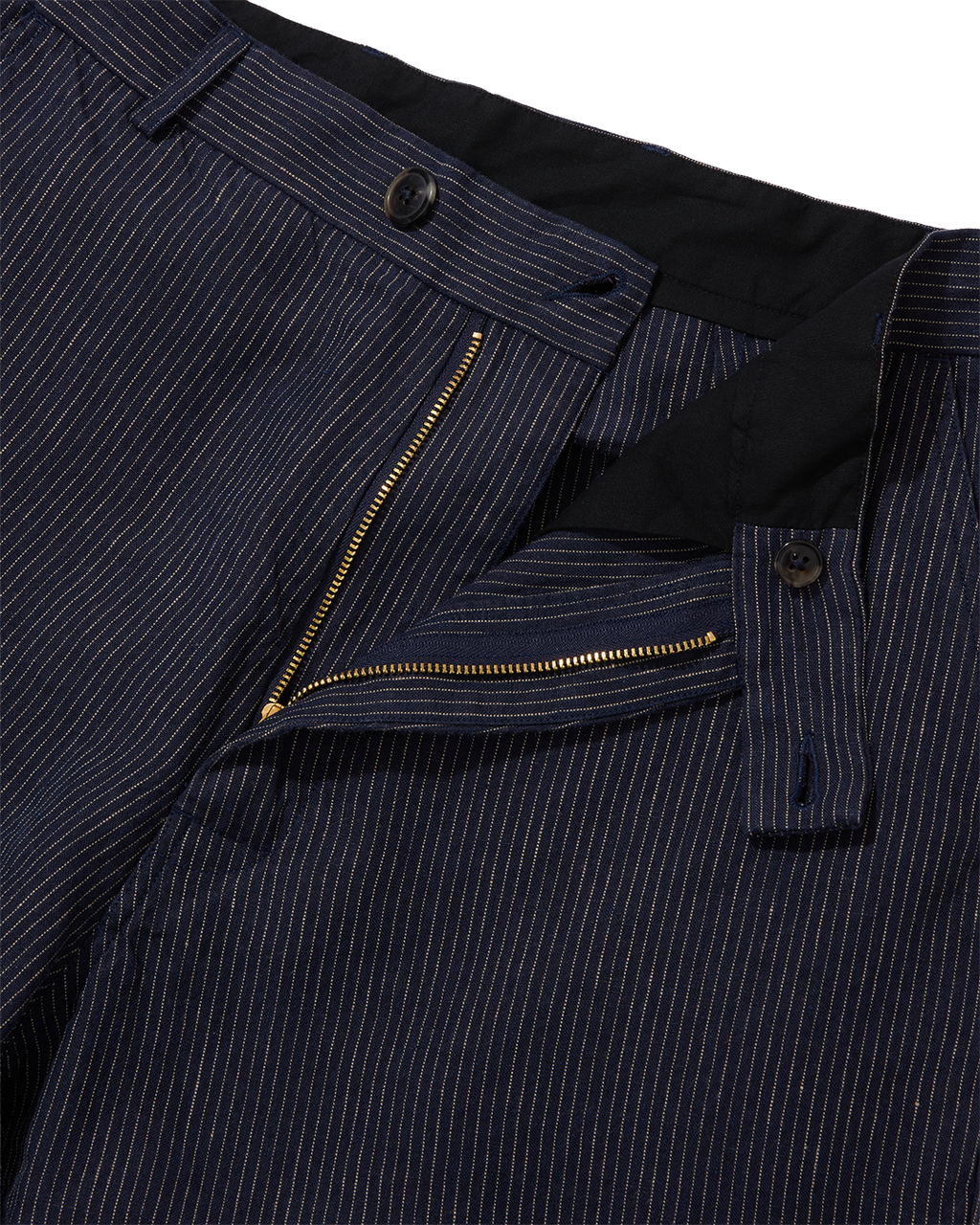 Wide Leg Trouser Navy Chalk Stripe