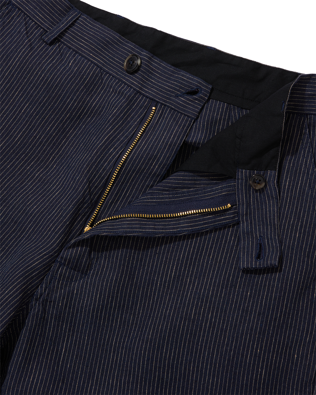 Wide Leg Trouser Navy Chalk Stripe