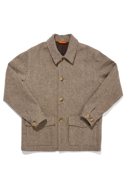 Wool Field Jacket Burnt Herringbone