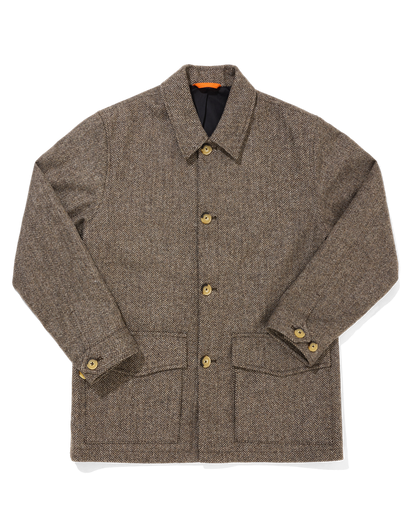 Wool Field Jacket Dark Herringbone