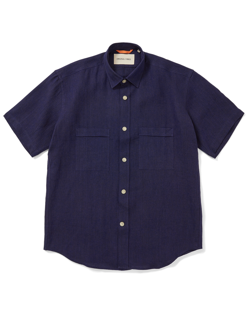 Short Sleeve Utility Shirt Navy Yarn-Dye