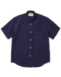 Short Sleeve Utility Shirt Navy Yarn-Dye