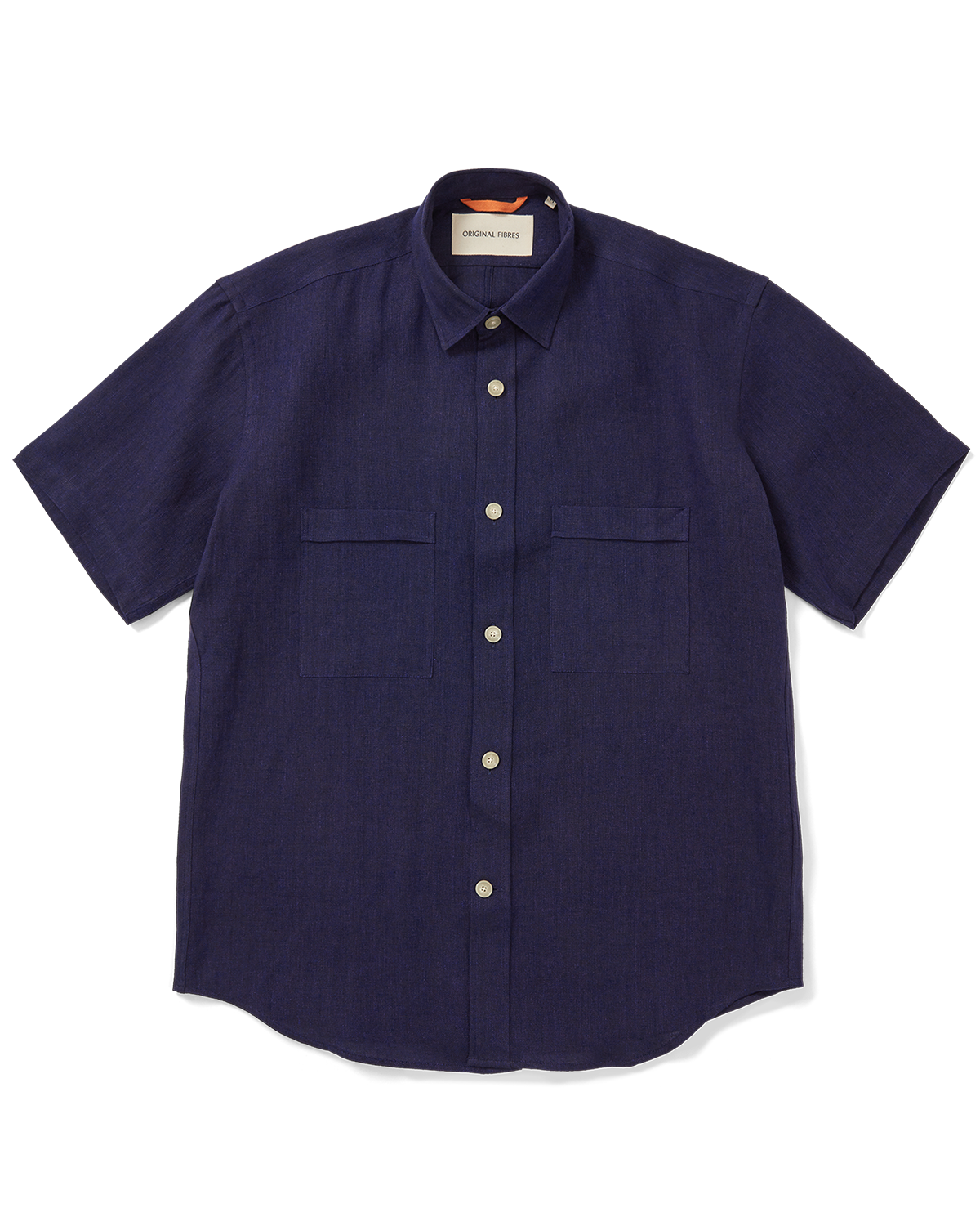 Short Sleeve Utility Shirt Navy Yarn-Dye