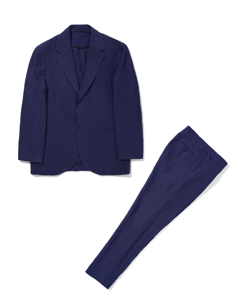 Laundered Linen Suit Navy Blue