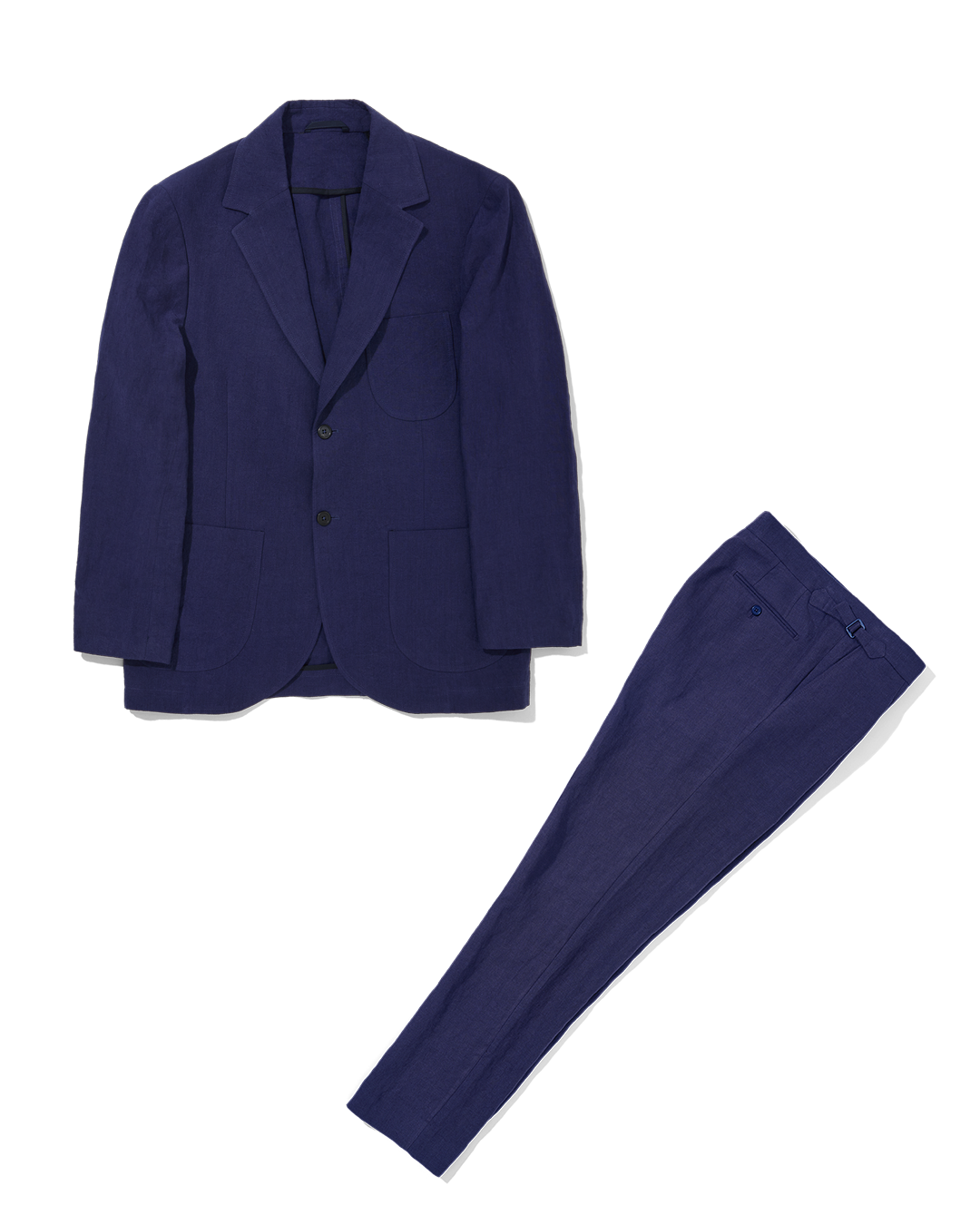 Laundered Linen Suit Navy Blue