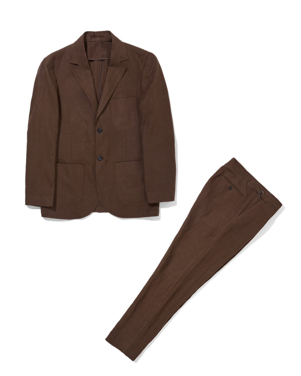 Laundered Linen Suit Tobacco Brown