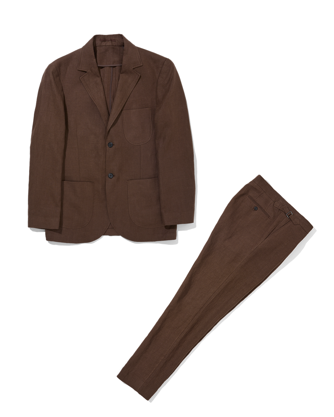 Laundered Linen Suit Tobacco Brown