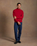 Mock Neck Cardinal Red