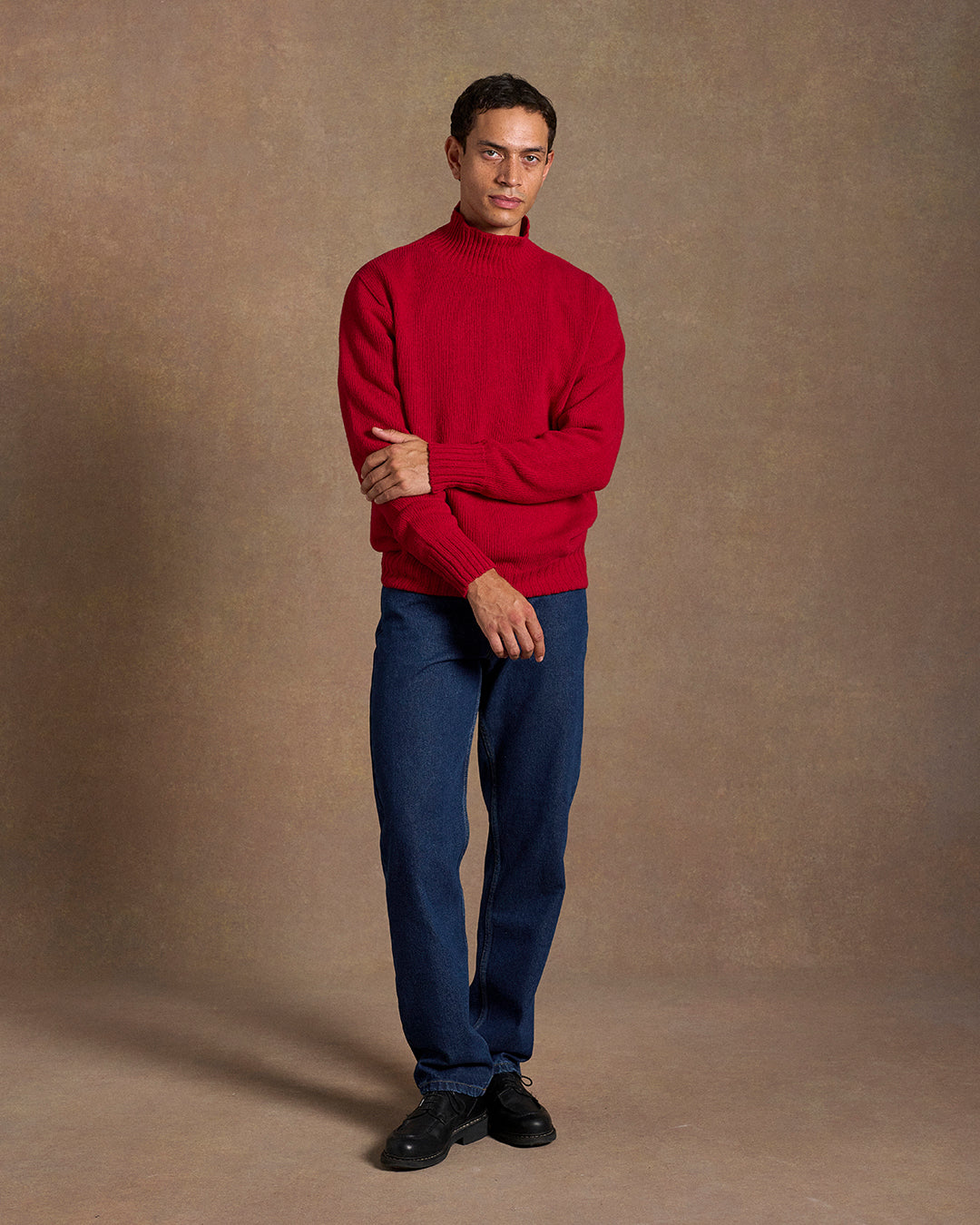 Mock Neck Cardinal Red