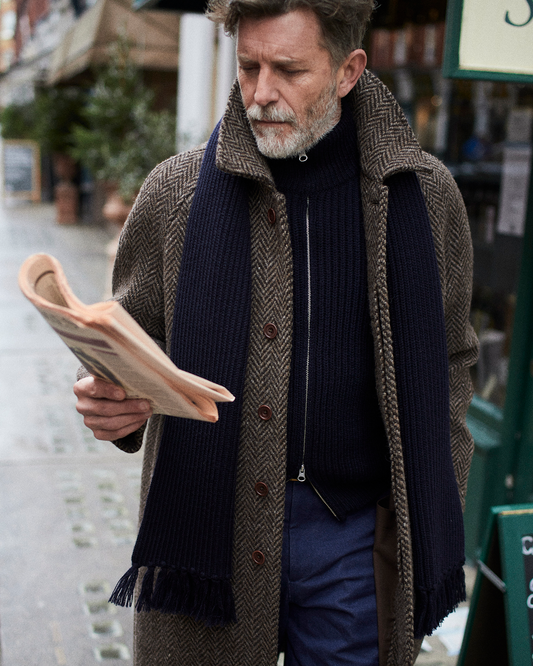 Herringbone Full Length Raglan Overcoat