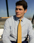 Organic Cotton Formal Shirt Blue Bar Stripe