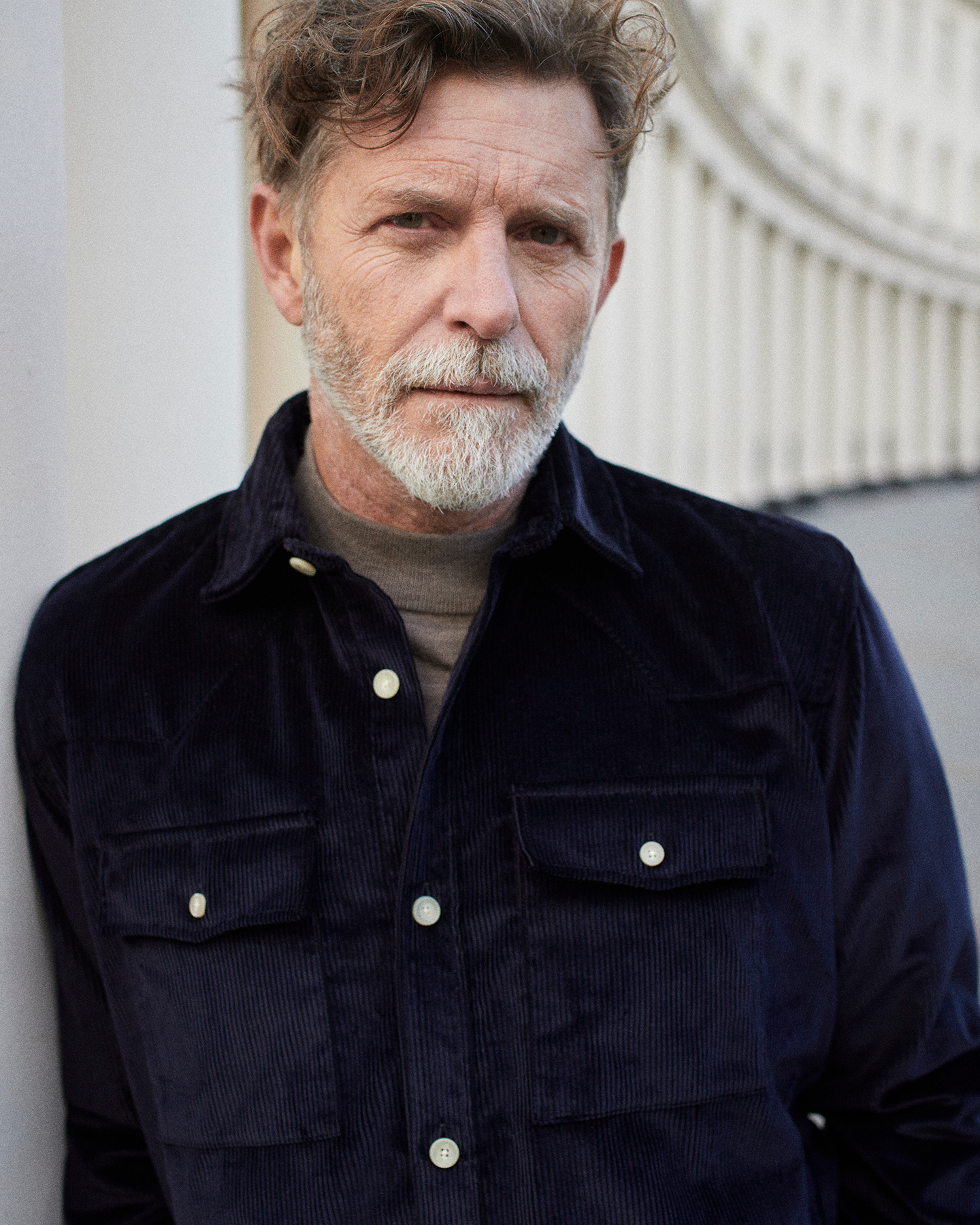 Heavy Corduroy Western Overshirt Dark Navy