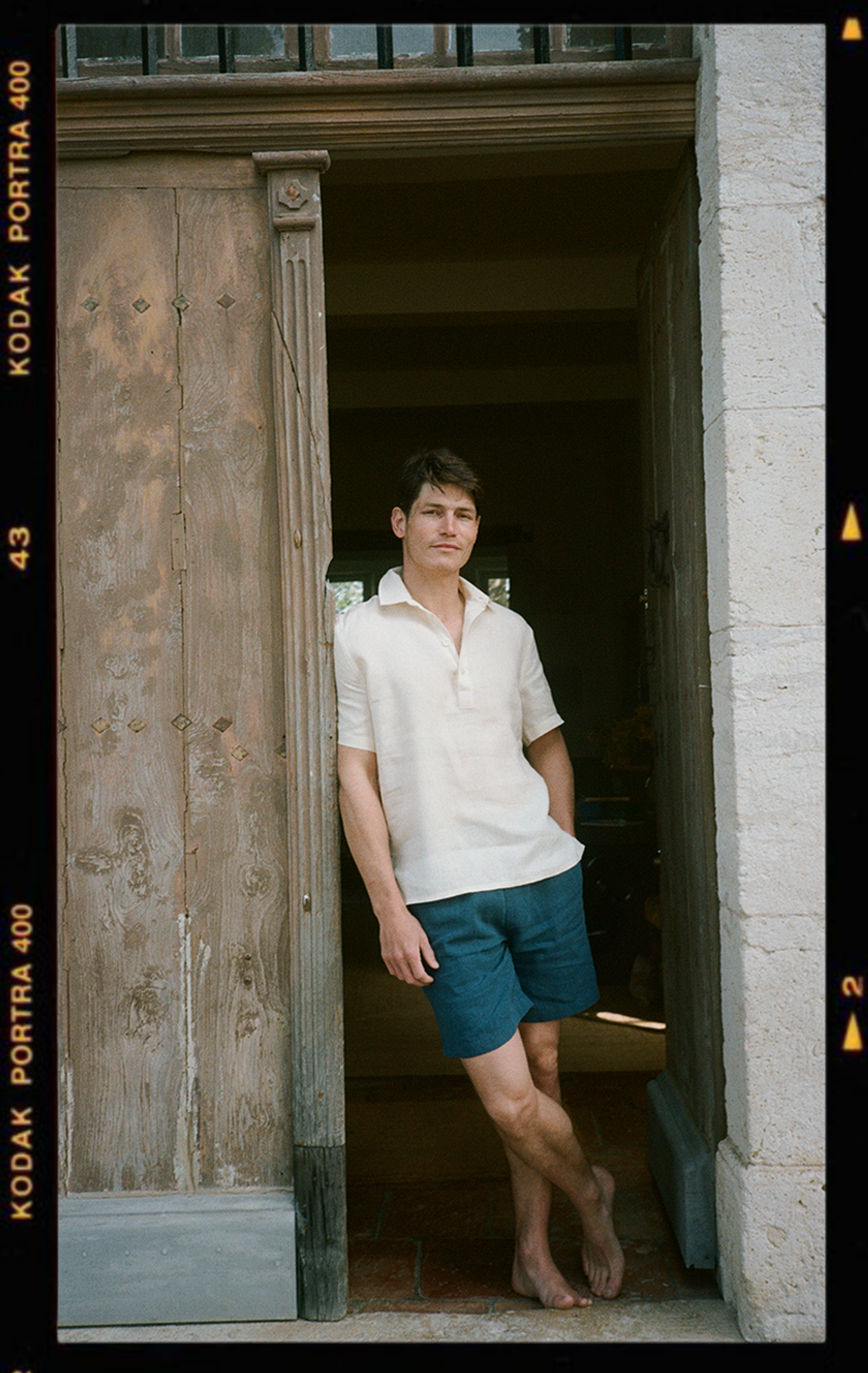 Linen Short Sleeve Smock Oyster