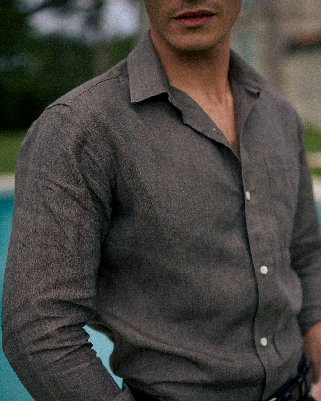 Linen Signature Shirt Taupe