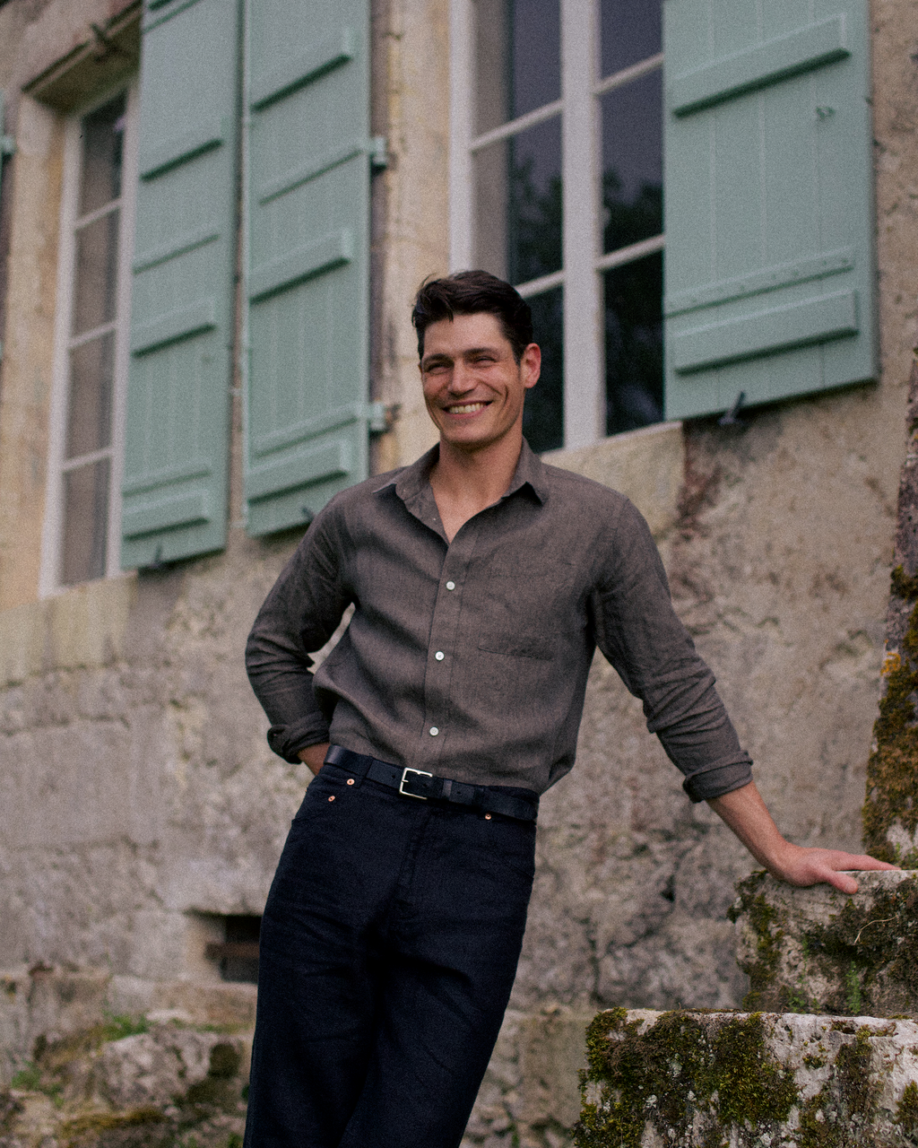 Linen Signature Shirt Taupe