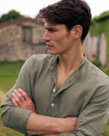 Linen Collarless Smock Laurel