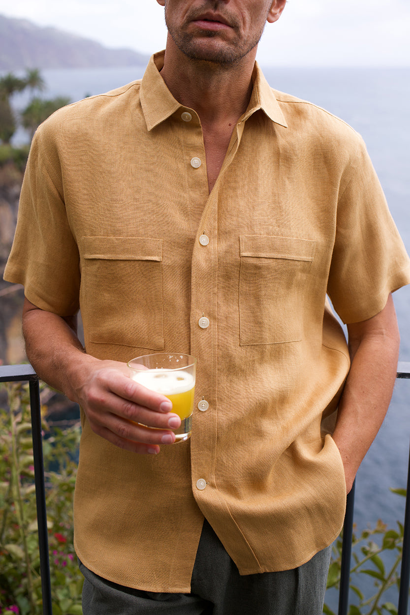 Short Sleeve Utility Shirt Caramel