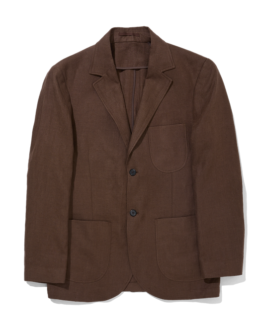 Irish Linen Suit Jacket Tobacco Brown