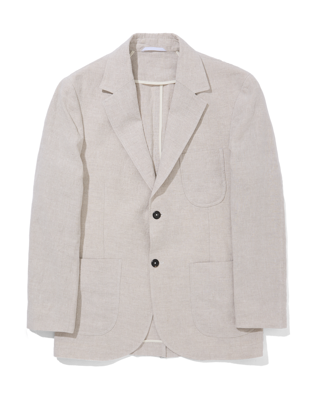Laundered Linen Suit Jacket Oatmeal