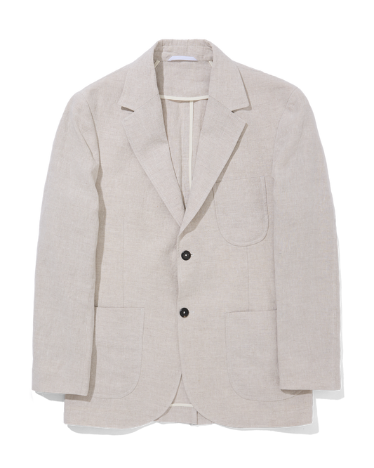 Laundered Linen Suit Jacket Oatmeal
