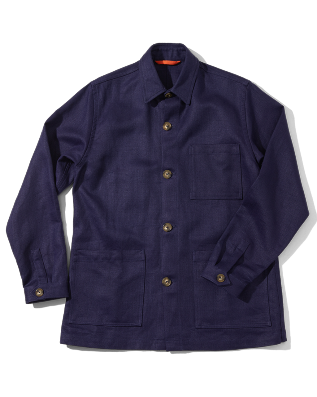 Midweight Linen Railway Jacket Night Blue