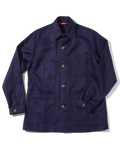 Midweight Linen Railway Jacket Night Blue