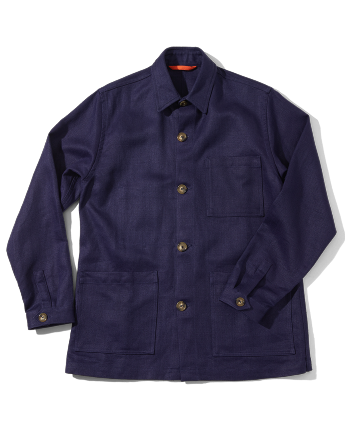 Midweight Linen Railway Jacket Night Blue