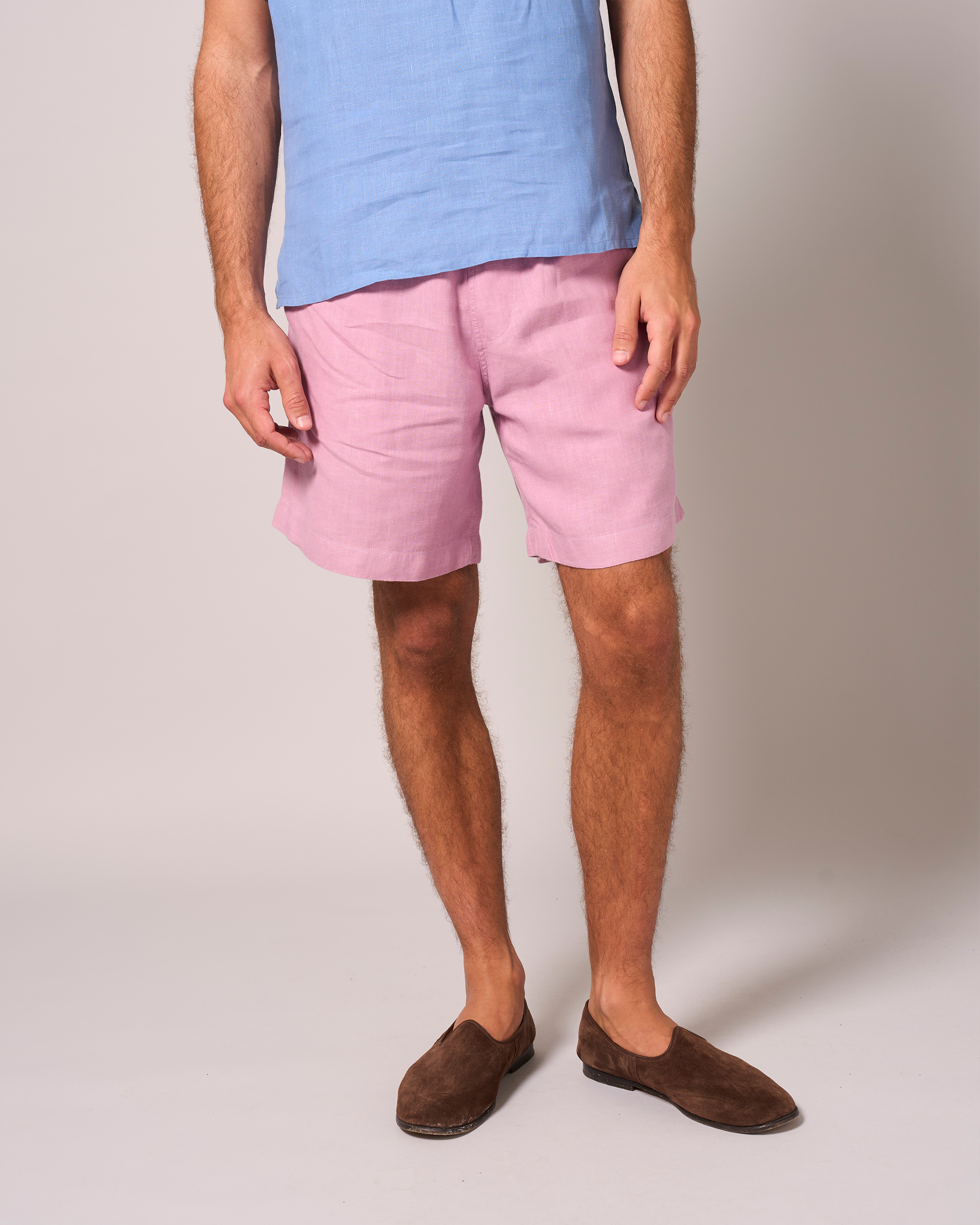 Linen Easy Shorts Washed Pink