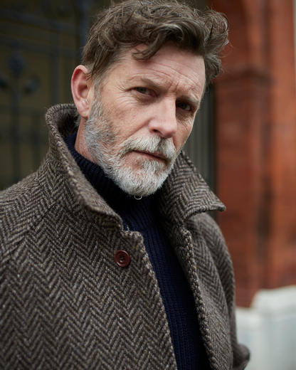 Herringbone Full Length Raglan Overcoat