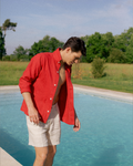 Linen Beach Jacket Cardinal Red