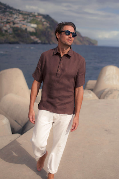 Short Sleeve Smock Sandalwood