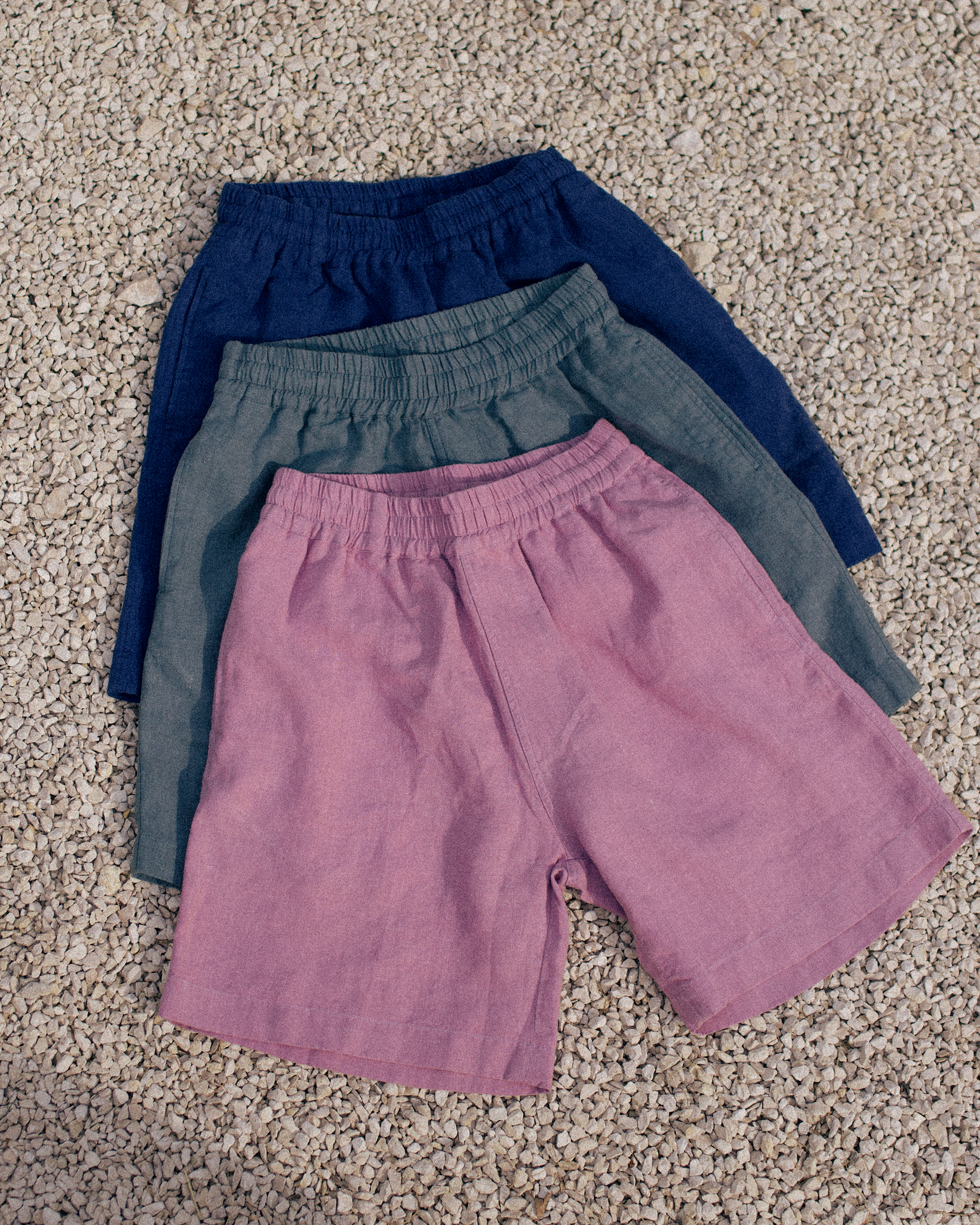 Linen Easy Shorts Washed Navy