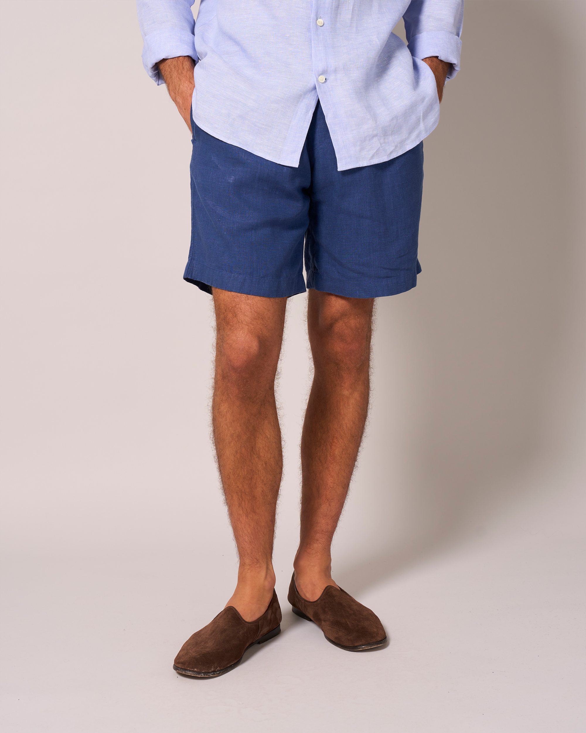Linen Easy Shorts Washed Navy
