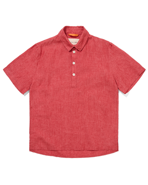Linen Short Sleeve Smock Crimson Delave