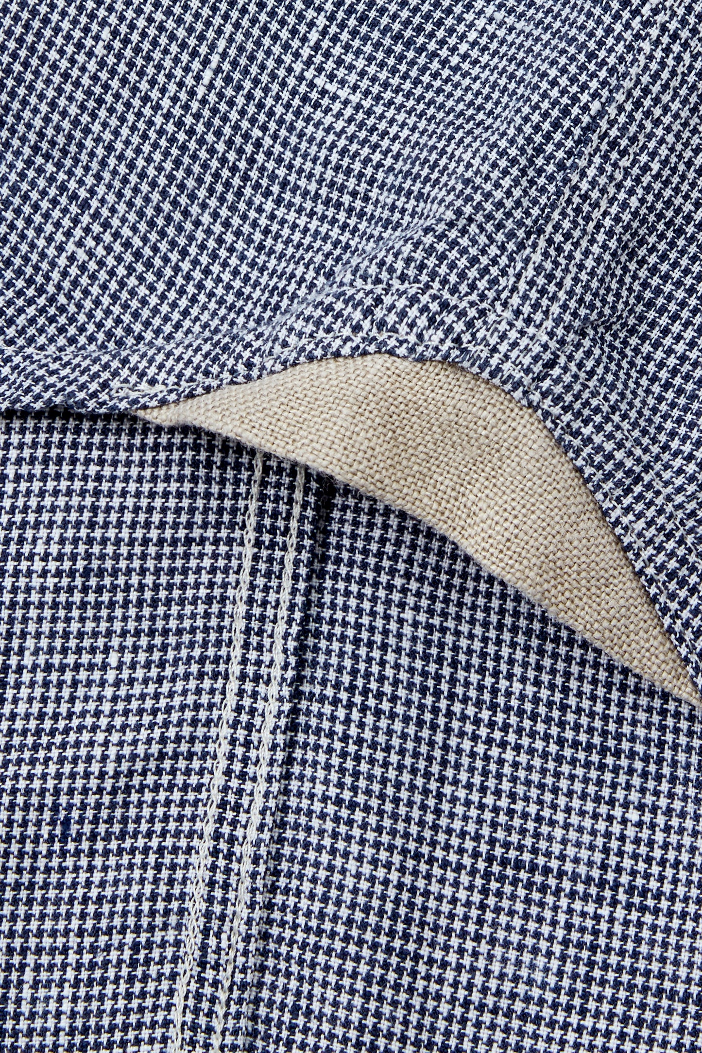 Midweight Linen Grandpa Navy Crosshatch